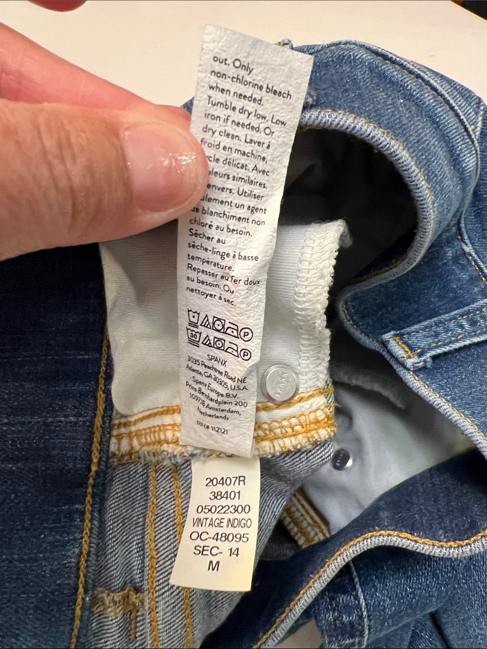 SPANX Wide-Leg High-Rise Jeans Medium Wash Stretch Shaping denim pants medium - Picture 12 of 13